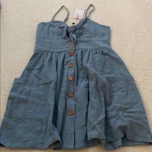 Mini button down tie dress